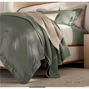 NWT Boll & Branch Signature Hemmed Duvet Set King Juniper